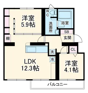白幡台住宅10号棟【3階】の間取り