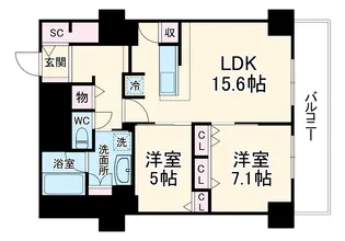 グランセジュール江坂【10階】の間取り
