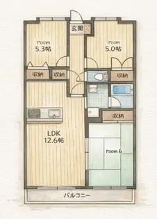 ヒルズ小名川wing α【204号室】の間取り