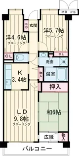 助松パーク・ホームズ【415号室】の間取り
