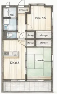 ヒルズ小名川wing β【102号室】の間取り