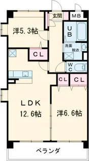 ウイングヒルズ参番館【2階】の間取り