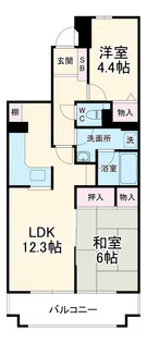 ヒルズ南戸塚【3−405号室】の間取り
