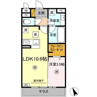 Serenvita富士崎【105号室】の間取り