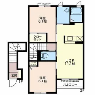 パルティール昭府【2階】の間取り