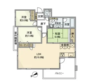 セブンフォレストヒルオークコート【3階】の間取り