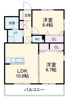 シャルム城町【102号室】の間取り