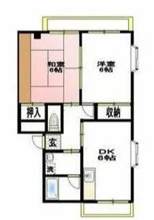 グリーンハイツ三友【3階】の間取り