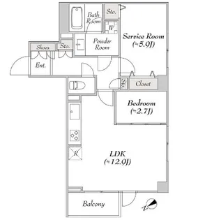 ミリアレジデンス白金台【2階】の間取り