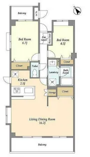 根岸旭台フーガ【3階】の間取り