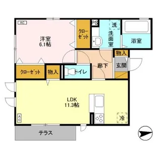 ヒルクレスト A【1階】の間取り