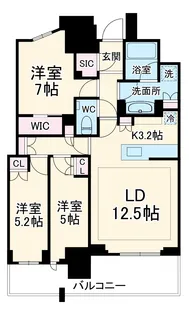 幕張ベイパーク ライズゲートタワー【1312号室】の間取り