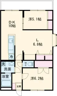 ヴィバーチェ大橋南【301号室】の間取り