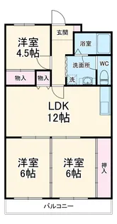アーベインハイツ雅【1C号室】の間取り