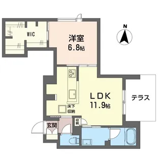 シャーメゾン大和東レジデンス【1階】の間取り