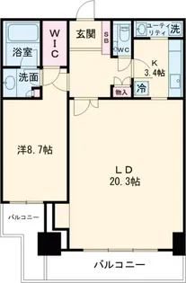 河田町ガーデンクラブフロア【3602号室】の間取り