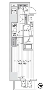 Primal Gotanda【3階】の間取り