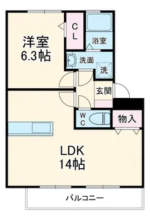 エバーメイト白雲【3階】の間取り