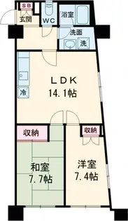 アパートメントけやき通り中葛西【7階】の間取り