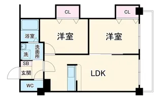 ロイヤルクイーンズパーク緑地公園【5階】の間取り