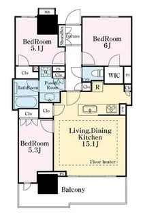 幕張ベイパークライズゲートタワー【25階】の間取り