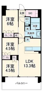 スカイグランデ津田沼【6階】の間取り