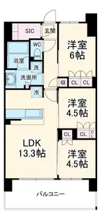 スカイグランデ津田沼【6階】の間取り