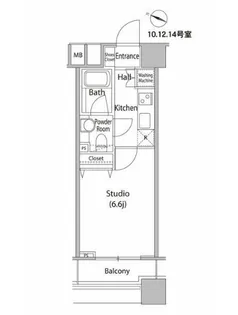 ファーストリアルタワー新宿【412号室】の間取り