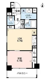 ミルーナヒルズDUE大宮【2階】の間取り