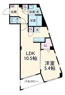 グランディオ検見川【206号室】の間取り