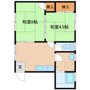 ヴェルデ本納【202号室】の間取り