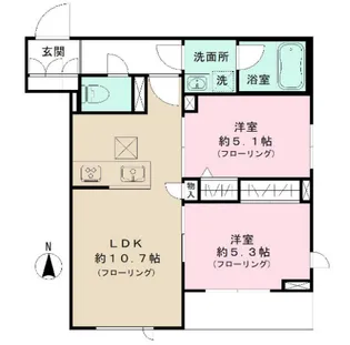 ヴィラコート アルフラット【103号室号室】の間取り