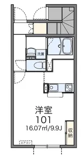 レオネクストドミール長須賀【108号室】の間取り
