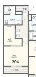 BROOKLYNBASE26th【204号室】の間取り
