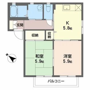 エスペランサ入江A【202号室】の間取り