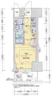 プレサンス塚本アクミリオン【01504号室】の間取り