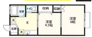 コーポK2【1階】の間取り