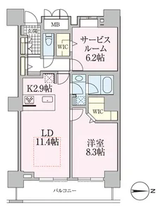 ロイヤルパークスタワー南千住【33階】の間取り