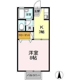 メイゾン美田【202号室】の間取り