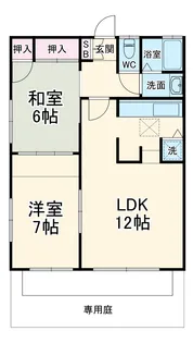 フラット見花山【1階】の間取り