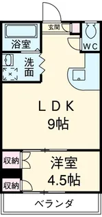 40−kinuta【102号室】の間取り