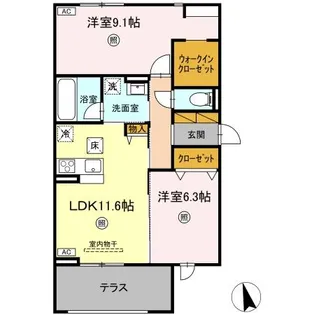 フローリア【1階】の間取り