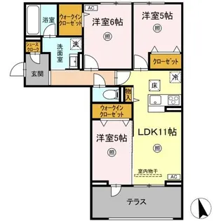 フローリア【1階】の間取り