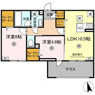 フローリア【1階】の間取り
