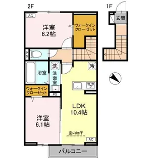 CLASSEUM桶川泉Ⅰ【205号室】の間取り