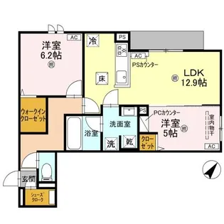 スペチアーレ太子橋【1階】の間取り