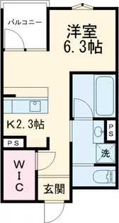コリド赤塚B【B202号室】の間取り