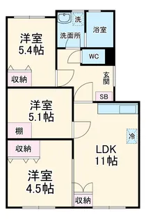 ニューメゾン・ド・アザレ【108号室】の間取り