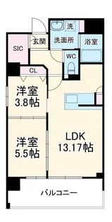 MAISON COULEUR UESHIO【9階】の間取り