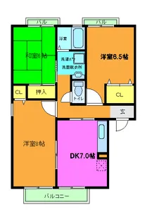 ヴィレッジ海印【C103号室】の間取り